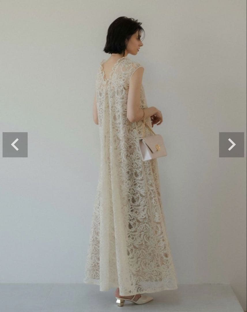 【美品】LE’RURE 新作Prism lace A-lineドレス