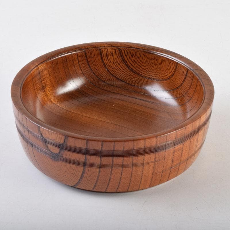 茶道具　山中漆器　挽物師　平田秋平作　欅変り筋　菓子鉢　共布共箱　V　9020