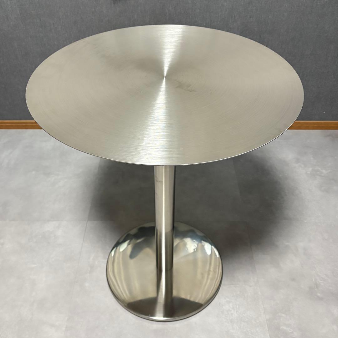 ステンレスコーヒーテーブル サイドテーブル ヘアライン仕上げ カフェ バルコニー