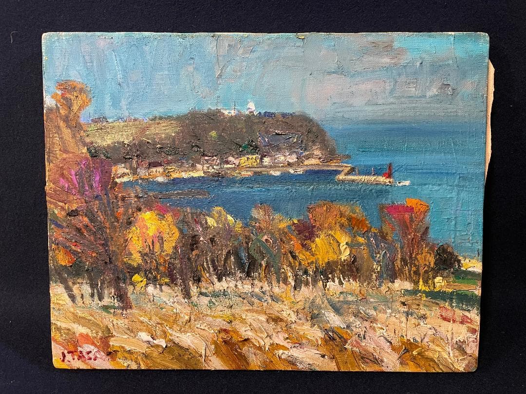 ま*も様 「真作」太佐寿一郎　風景画　油彩画　額装　サイン有り　F6号