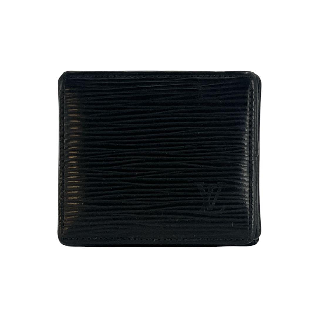 ルイヴィトン　ポルトモネ　ボワット　ケース　エピ　小銭入れ　ロゴ型押し　黒