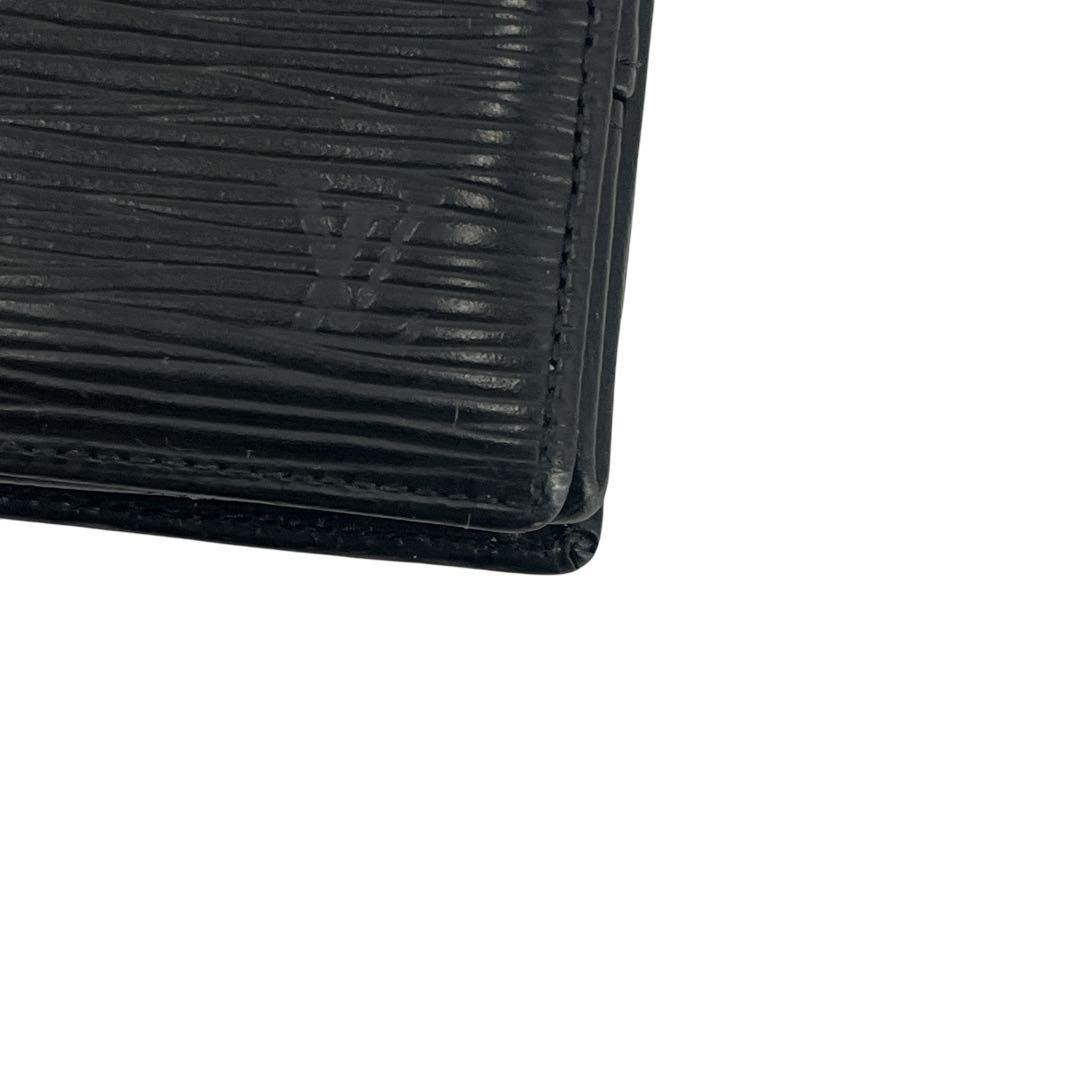 ルイヴィトン　ポルトモネ　ボワット　ケース　エピ　小銭入れ　ロゴ型押し　黒