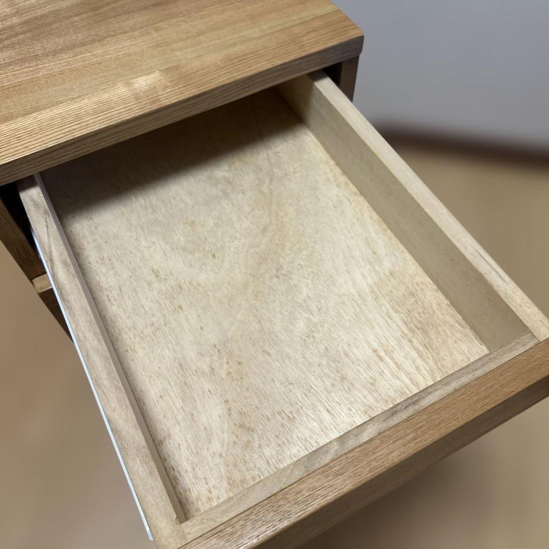 【極美品】無印良品 キャスター付きデスクキャビネット タモ材 天然木 学習机