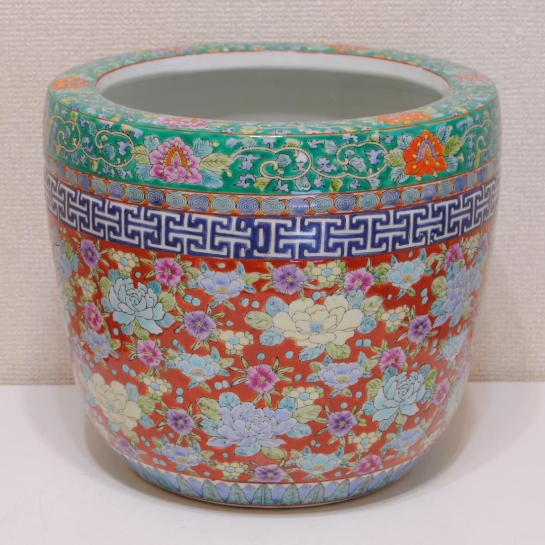 伊万里 十錦手 色絵 火鉢 手炙り 金魚鉢 メダカ鉢 睡蓮鉢 植木鉢 古玩 2