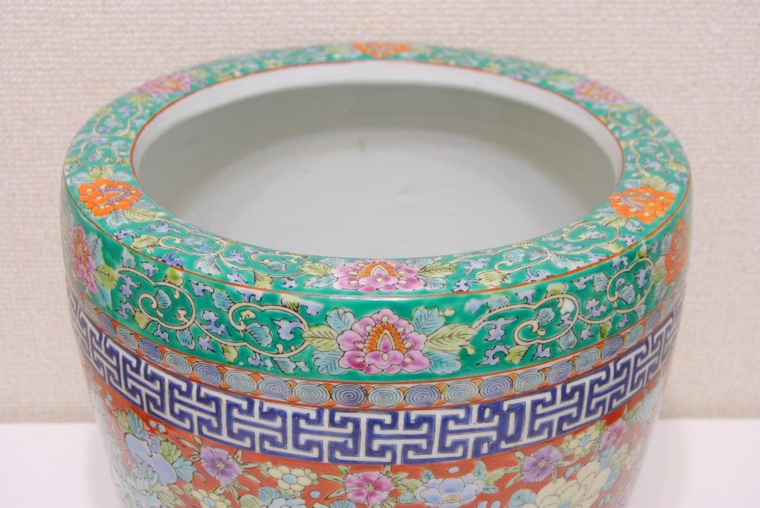 伊万里 十錦手 色絵 火鉢 手炙り 金魚鉢 メダカ鉢 睡蓮鉢 植木鉢 古玩 2