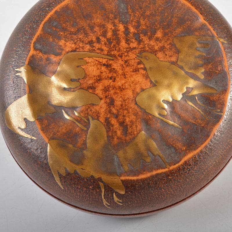 茶道具　祥斎作　宗博作　鳥蒔絵　竹香合　共箱　M　R5720