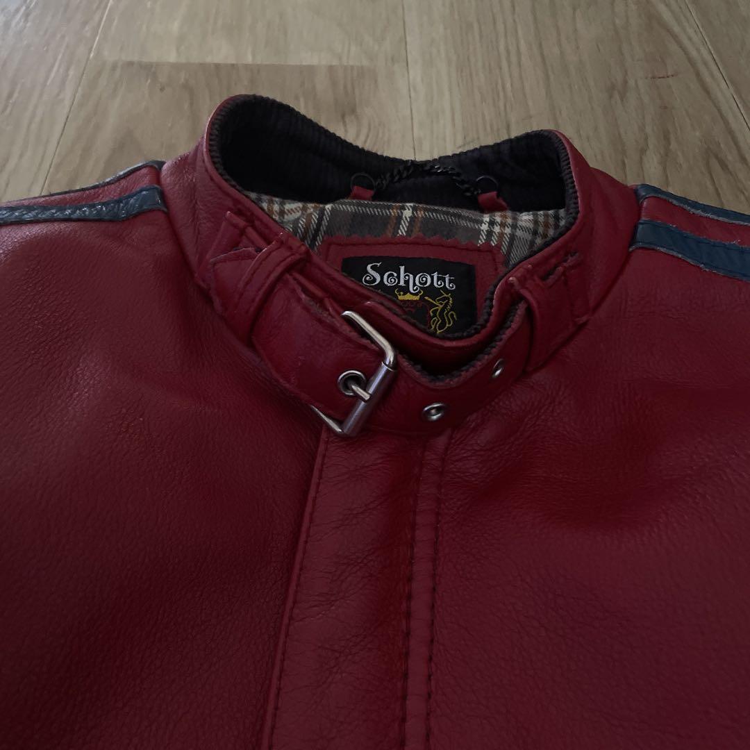 美品 Schott ショット クラシックレーサー レザーライダースジャケット M