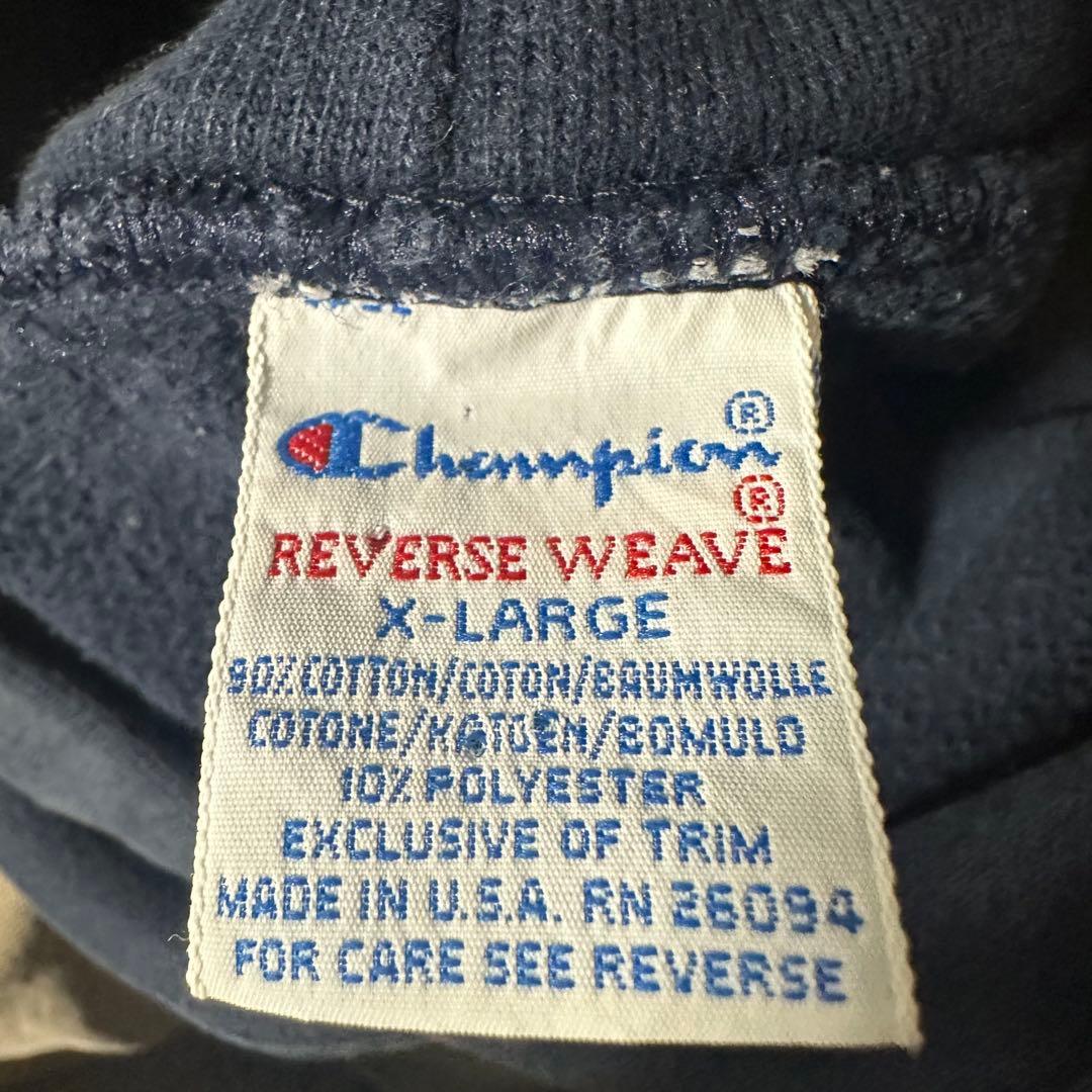 90s チャンピオン　リバースウィーブパーカー　USA製　ネイビー　カレッジ