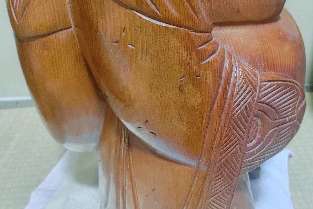 骨董品 布袋さん 木彫り 彫刻　像　置物