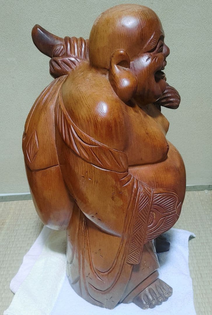 骨董品 布袋さん 木彫り 彫刻　像　置物