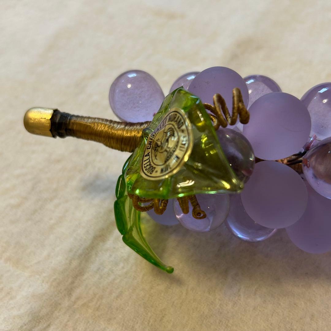 イタリア製　ムラーノガラス　ブドウ　置物　ベネチアングラス