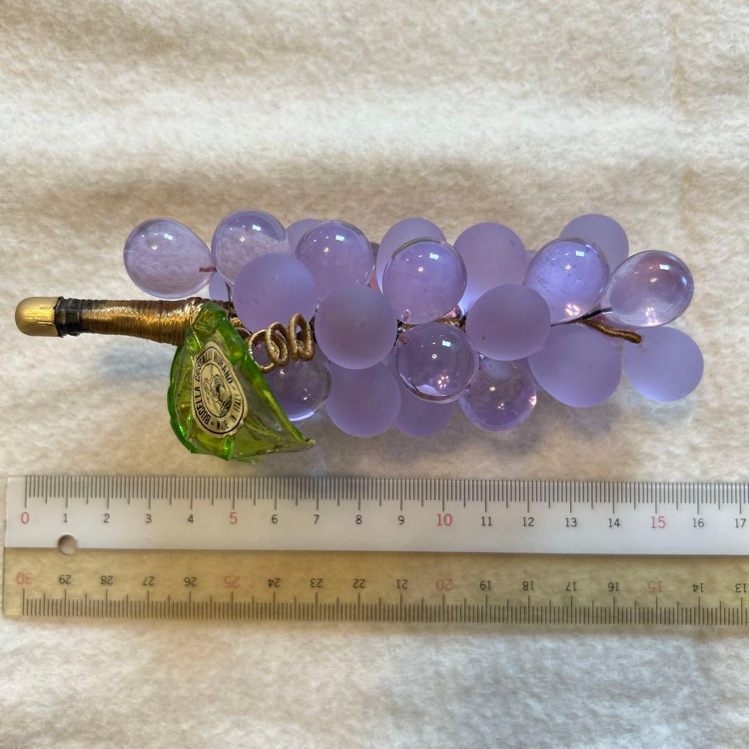 イタリア製　ムラーノガラス　ブドウ　置物　ベネチアングラス