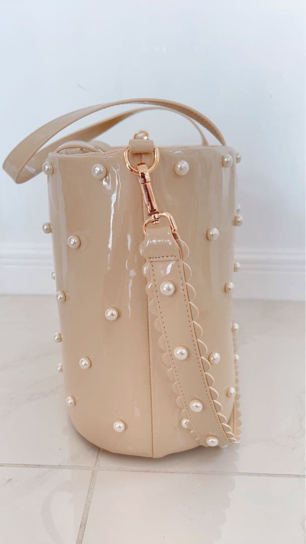 ducie キャリー　小型犬　チワワ　パテントレザーパールキャリー