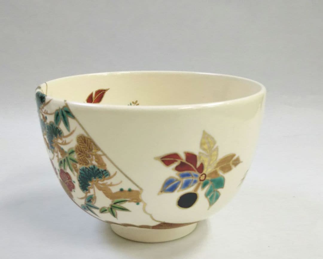 茶道具 茶碗 仁清 色絵 羽子板 加藤幸治 加藤利昇 二男 新品未使用