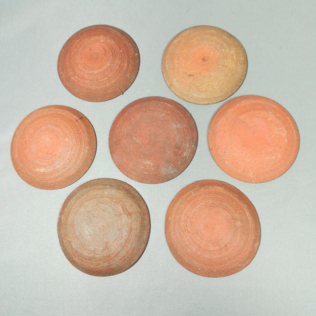古い　素焼　豆皿　7枚