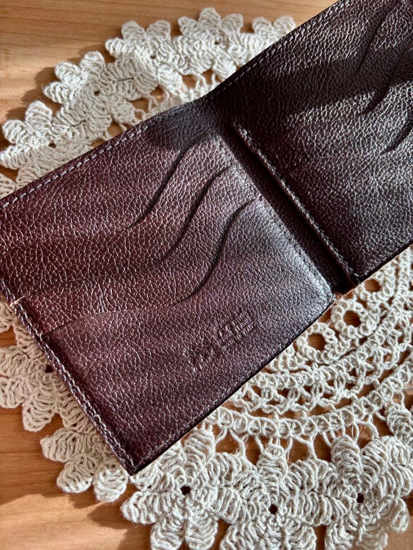 レザー 二つ折り財布 ダークブラウン イルビゾンテ コンパクトウォレット