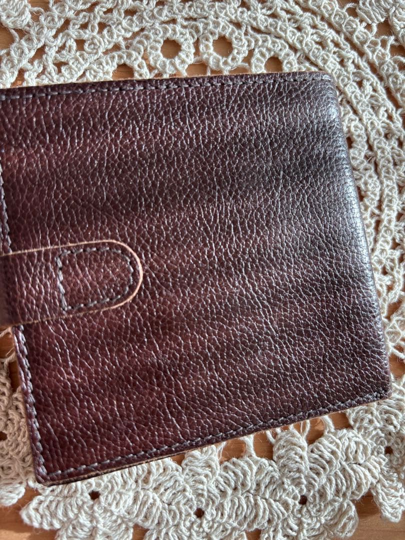 レザー 二つ折り財布 ダークブラウン イルビゾンテ コンパクトウォレット