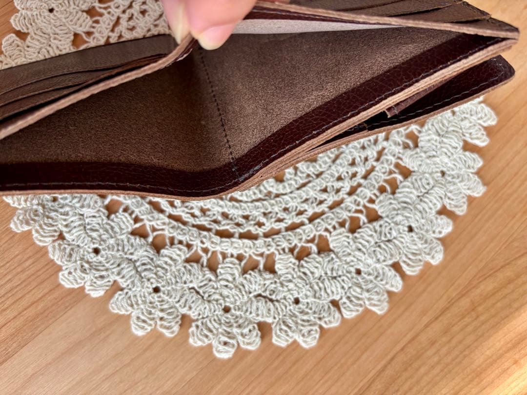 レザー 二つ折り財布 ダークブラウン イルビゾンテ コンパクトウォレット