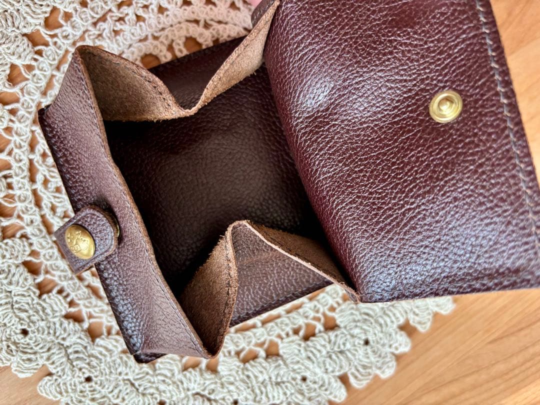 レザー 二つ折り財布 ダークブラウン イルビゾンテ コンパクトウォレット