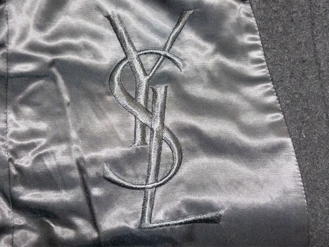 イヴサンローラン ベルテッド コート 46 ブラック Y2K イタリア製