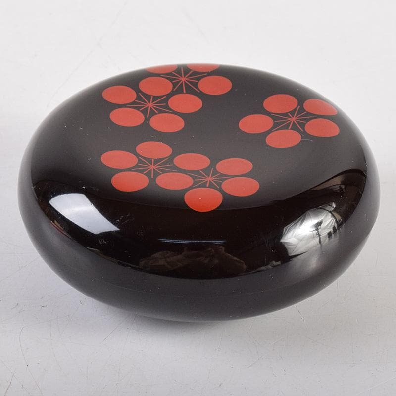 茶道具　塗師　中村宗哲作　織部好　梅鉢香合　松尾流不染斎極め箱　D　R8515