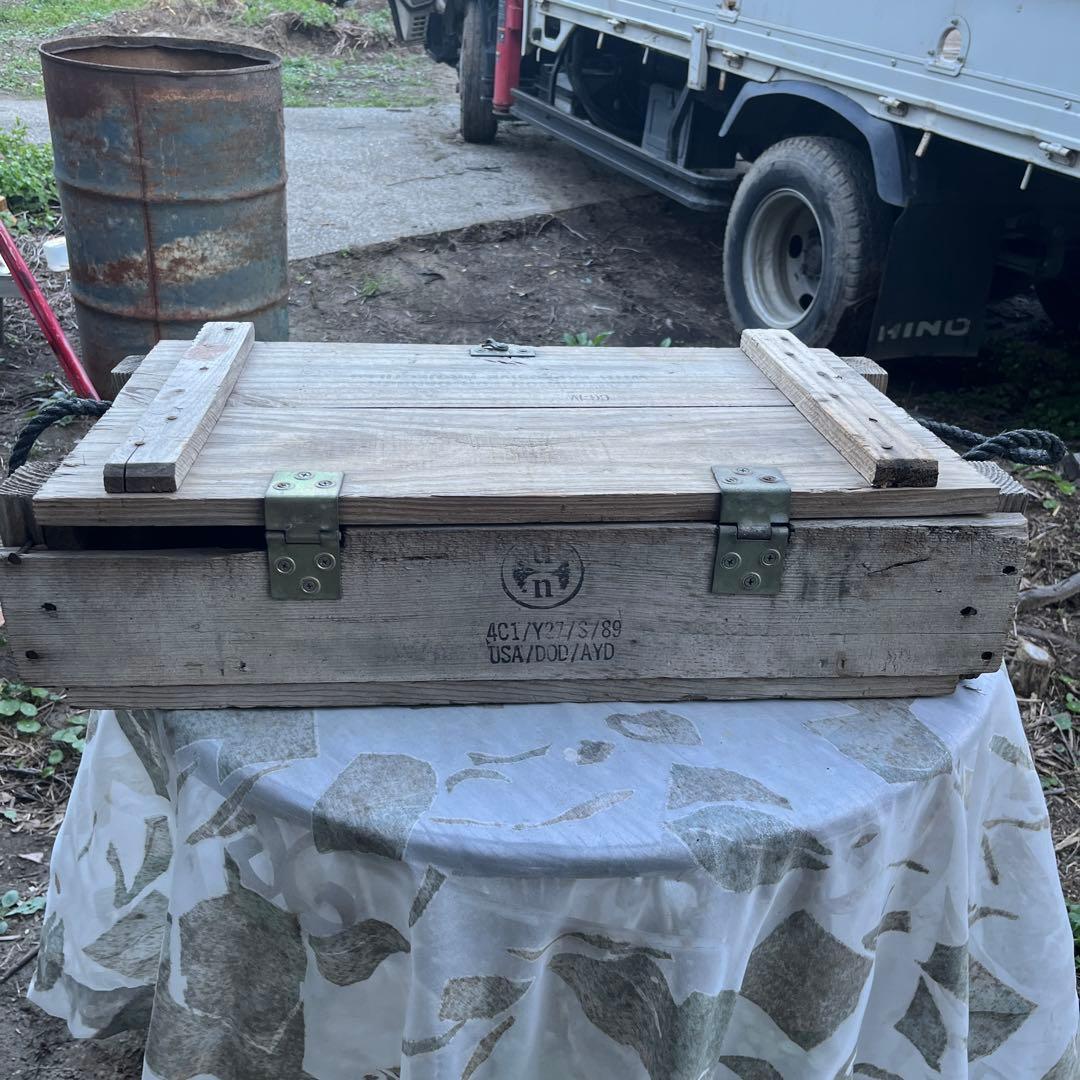 ビンテージ　米軍　木製弾薬箱