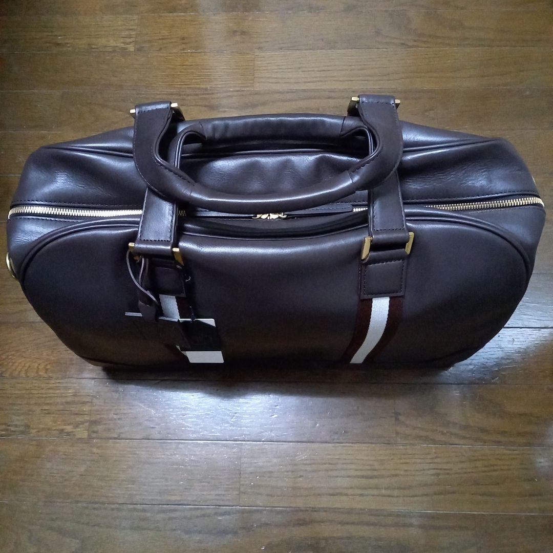 ブラウンレザーボストンバッグ