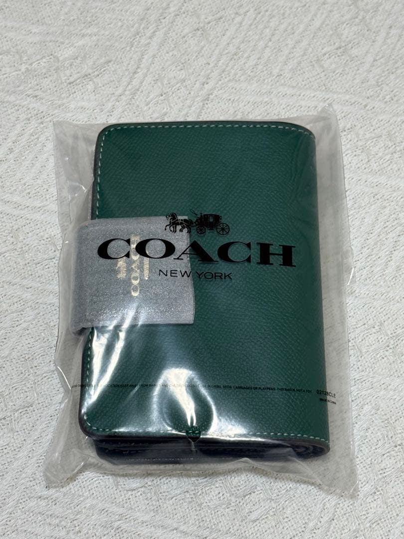 コーチ二つ折財布C6390 グリーン アウトレット