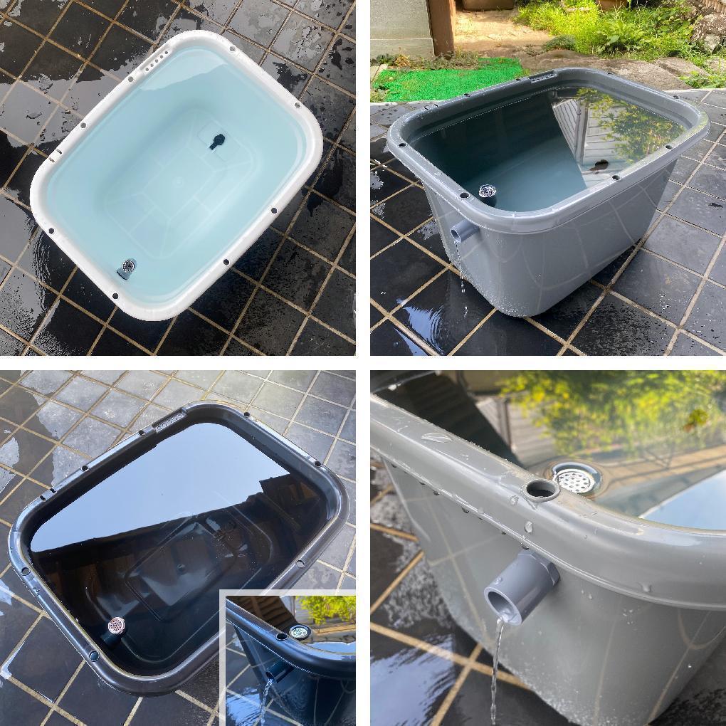 【新仕様】メダカ飼育ケース 56㍑x3個 白黒灰選択可 大雨対策付き 金魚飼育