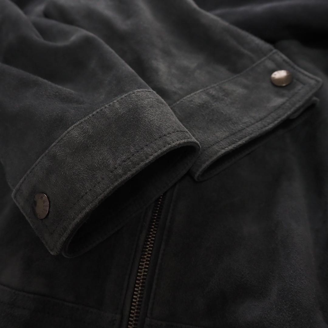 【最高級】 EMMETI ゴートスキン スエードライダースジャケット　暗青