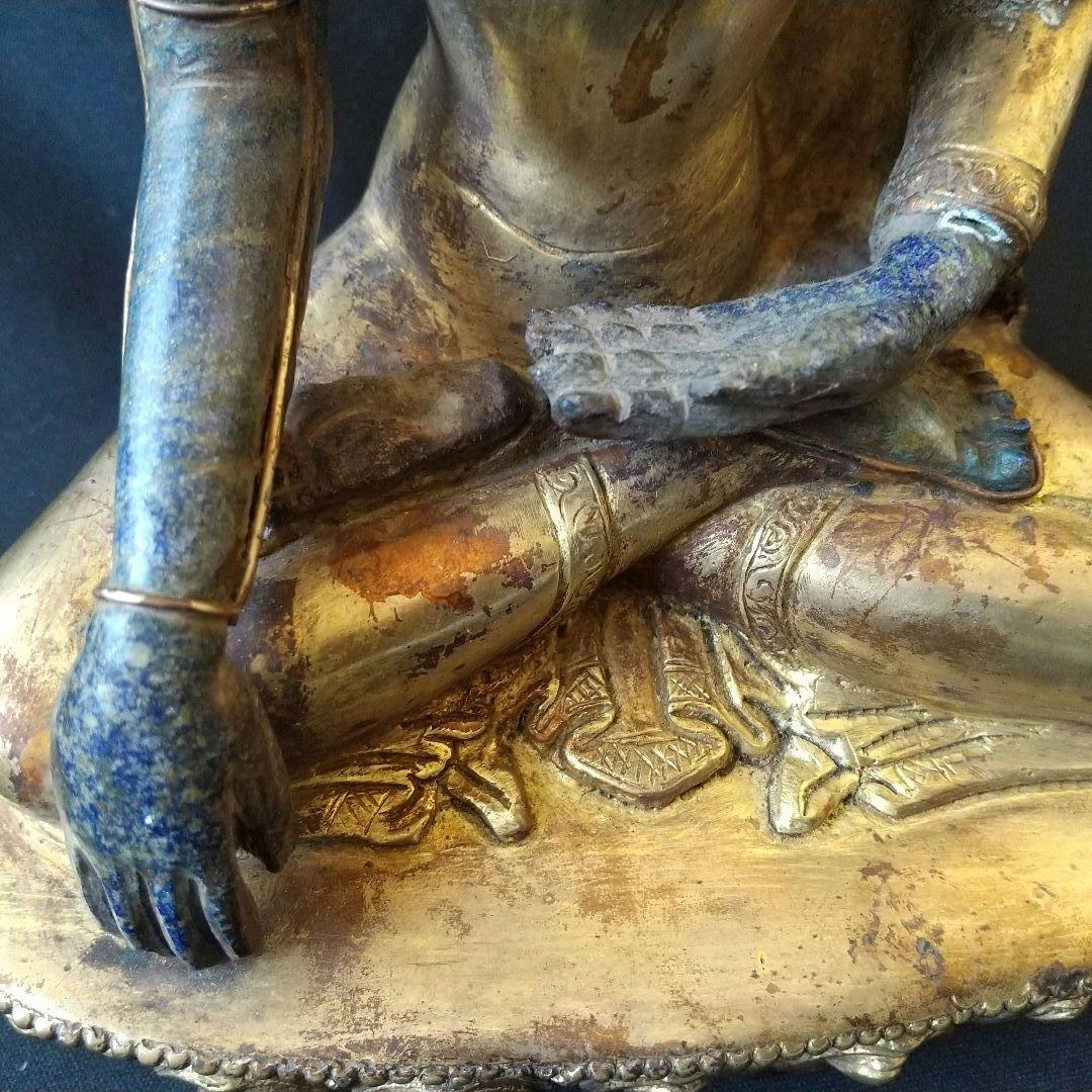 金銅  ラピスラズリ  仏像  貴重  骨董  茶道具