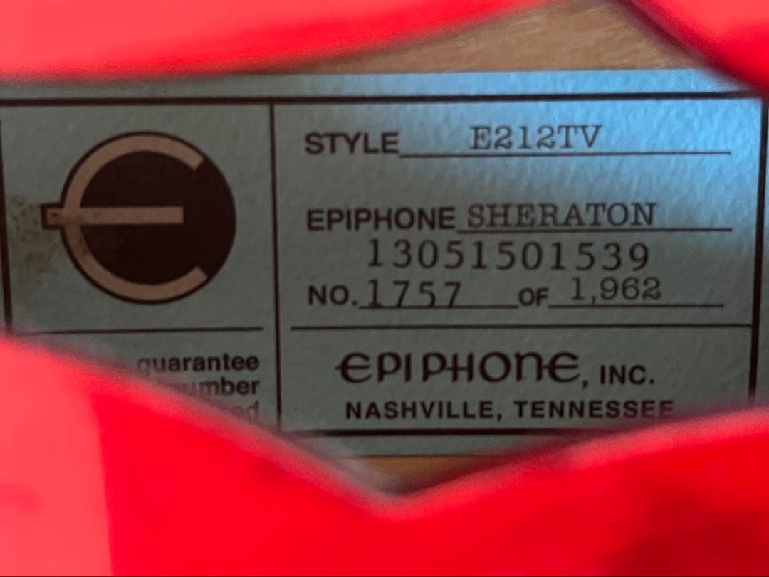 Epiphone Sheraton 美品 ハードケース付属 E212TV