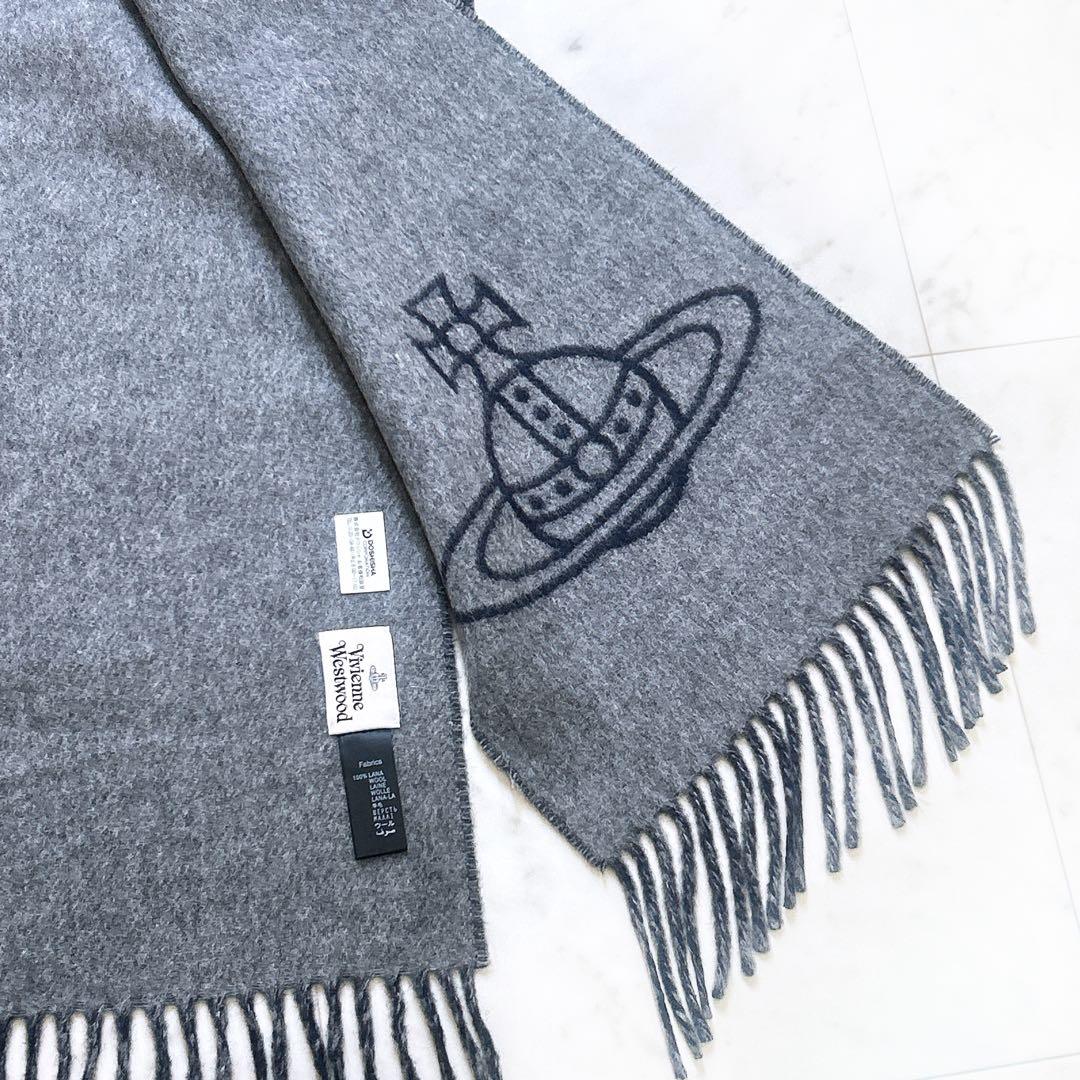 美品 Vivienne Westwood ビックオーブ リバーシブルマフラー