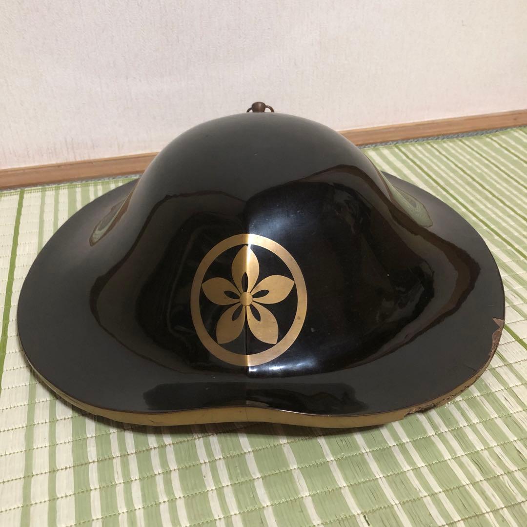 かず様用　陣笠　サムライ　武具　帽子　戦国　家紋　工芸品　骨董品