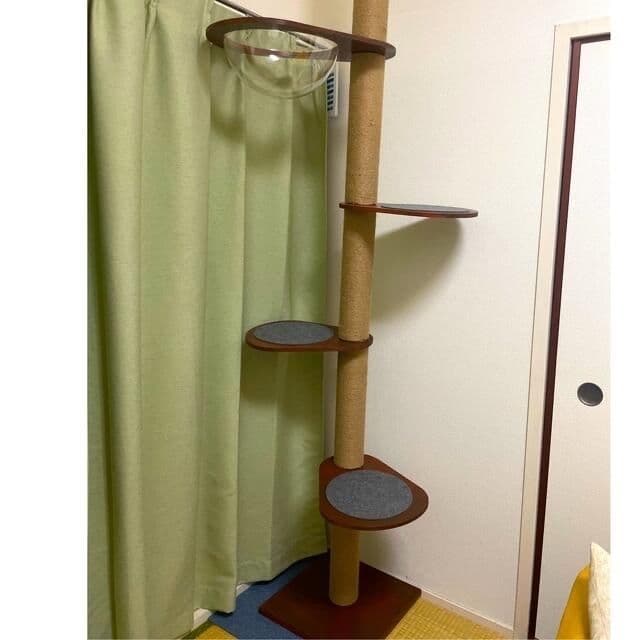木製キャットタワー　宇宙船付き