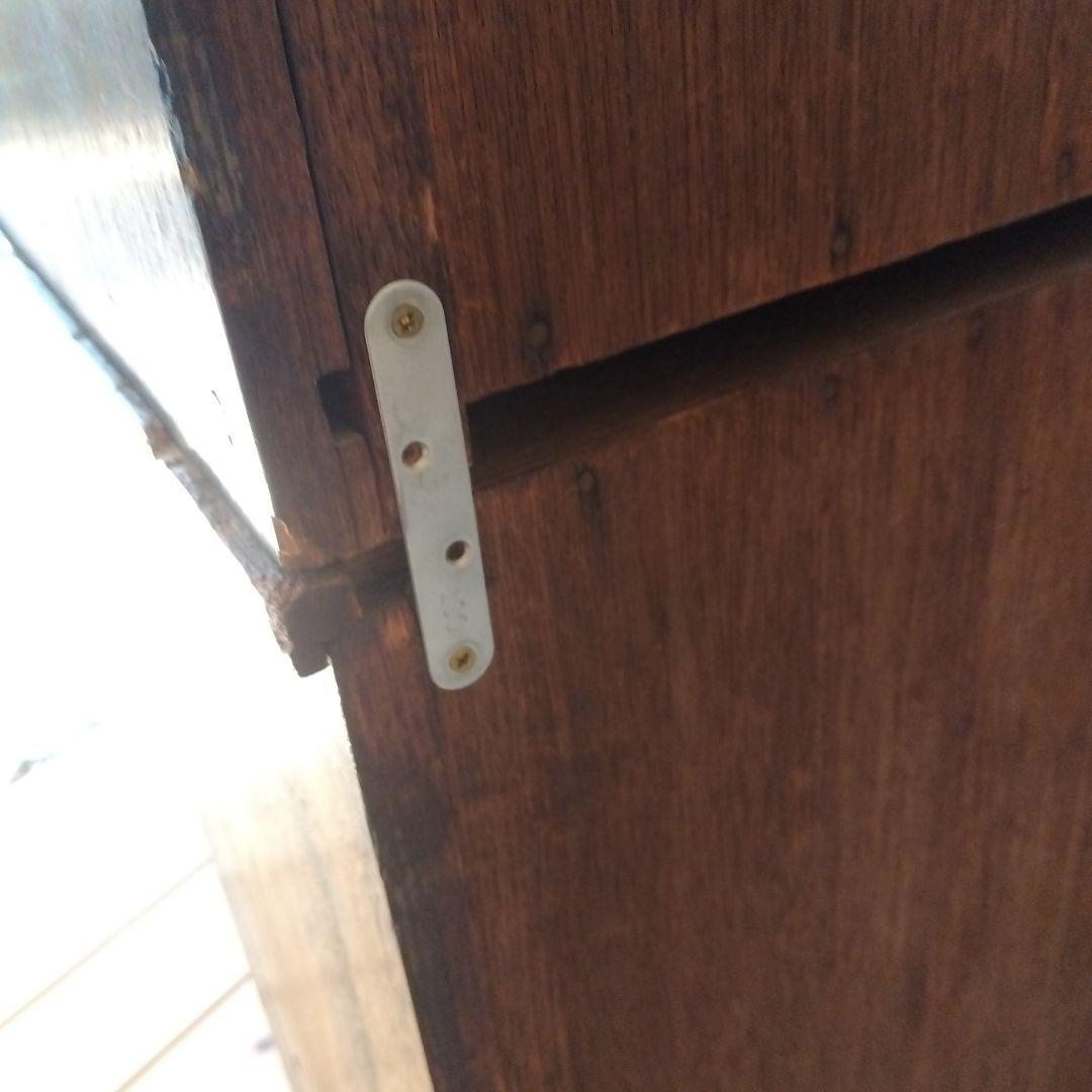 古いガラス戸棚 ガラス収納棚 ビンテージガラスキャビネット 古家具