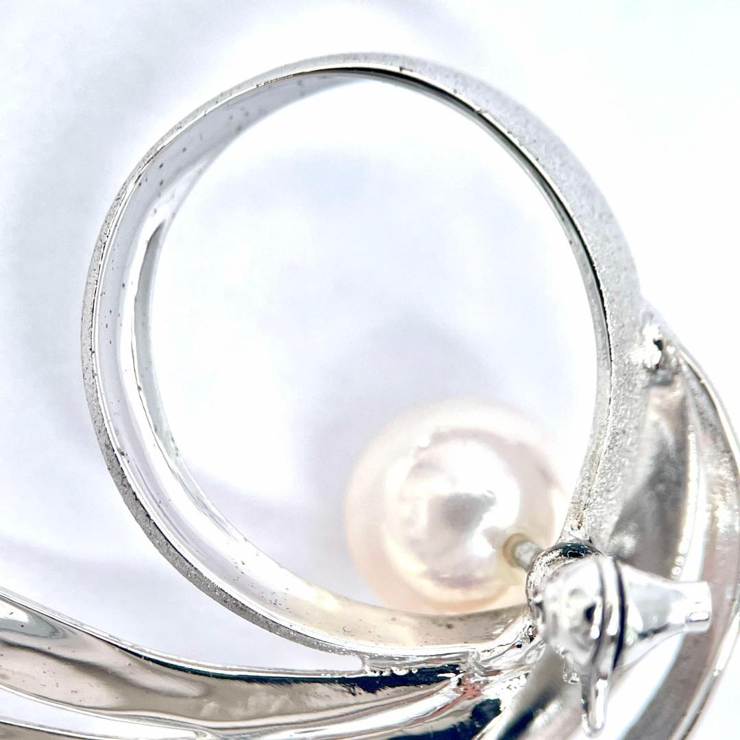 タサキ パール 8.0mm ブローチ セレモニー 卒業式 入学式 シルバー 箱