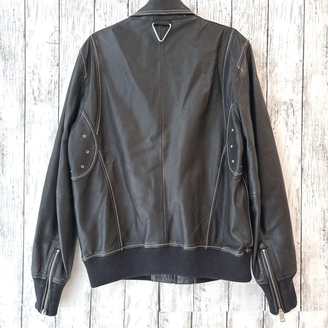 ハズブラ ディーゼル/DIESEL ロゴプレート ラムレザー ジャケット