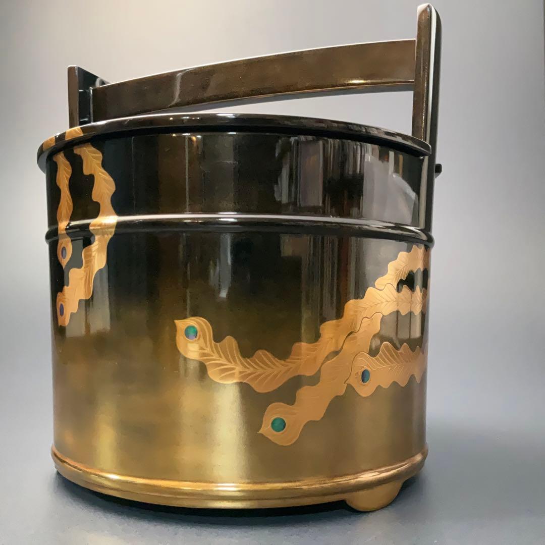 鳳凰蒔絵　手桶水指 輪島 谷内一則（紫香）共箱 6R1180A