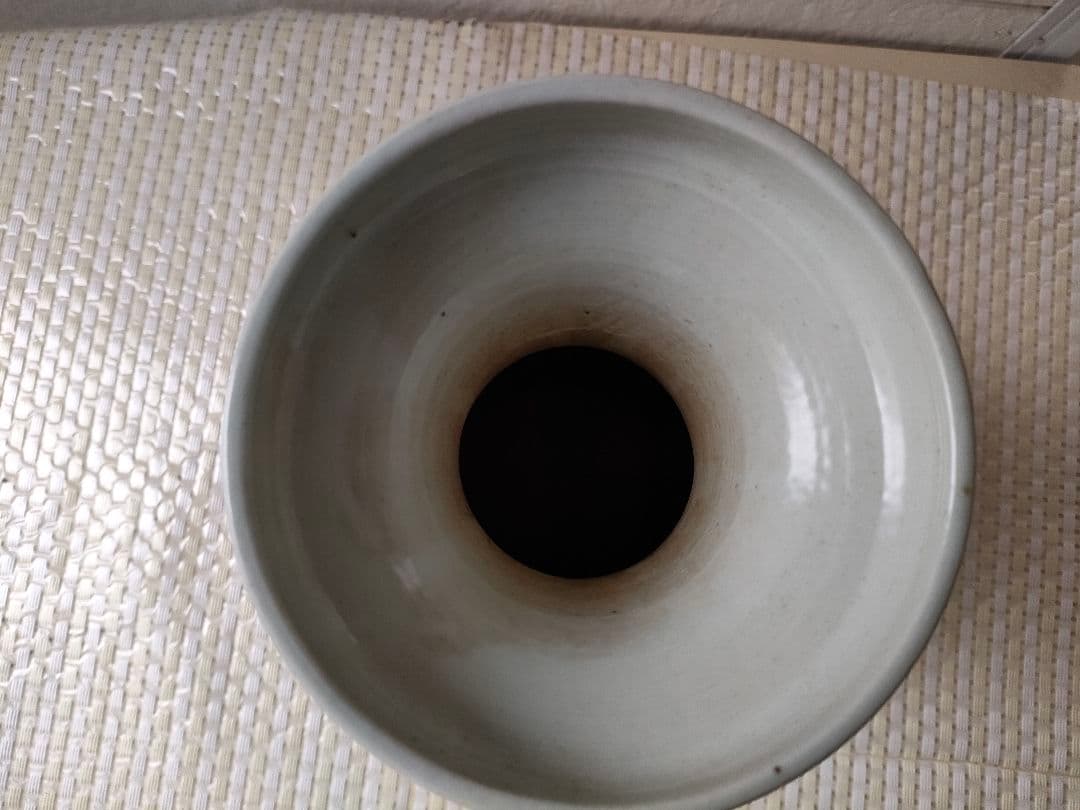 ●染付青花 壺（獅子耳付き）高さ約33cm／中国古陶磁／花瓶／アンティーク