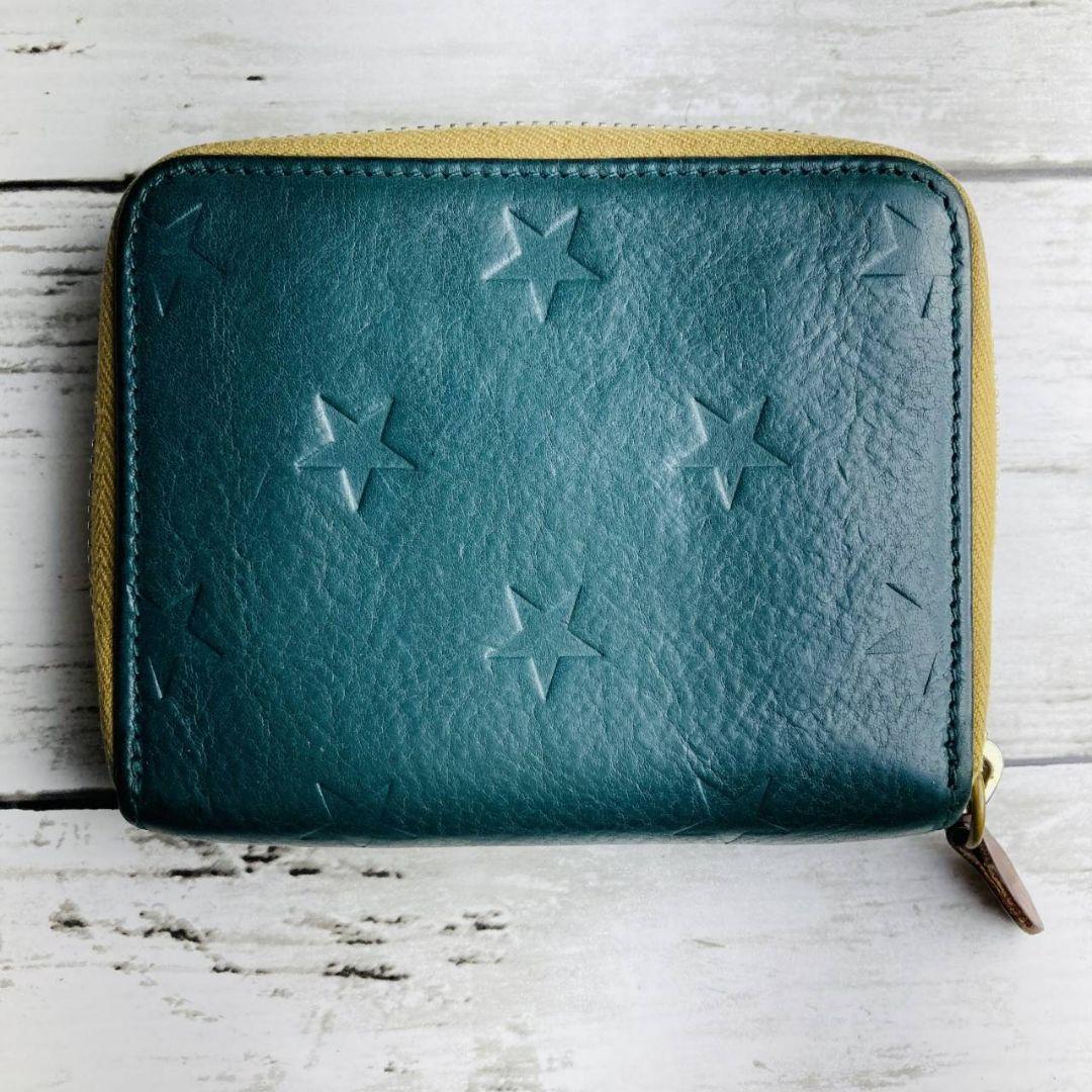 クンタローさま専用【日本限定　希少】折財布　バイカラー　緑×ヌメ　ミニマル