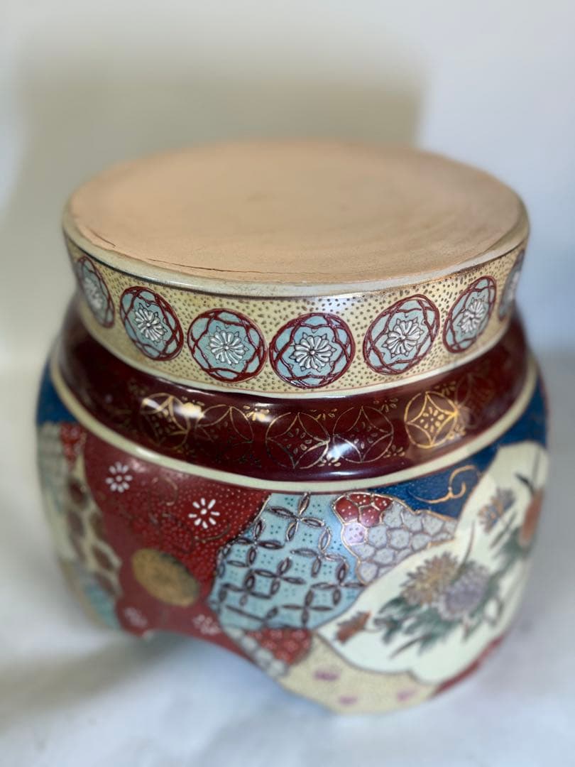 T96 豪華インテリア 薩摩焼沈香壺 高さ130㎝ 美人画図