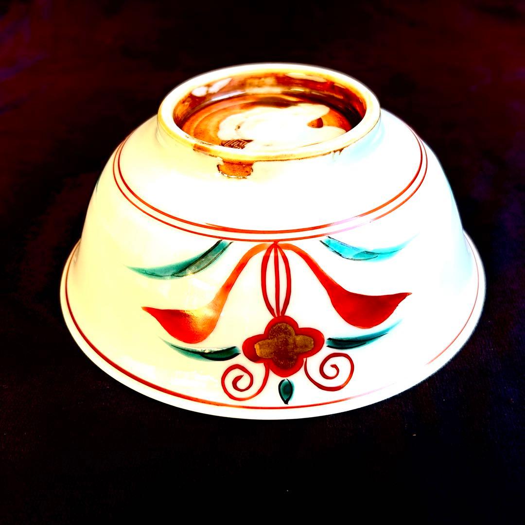 【未使用．美品】清水焼き　 蓋茶碗　蓋付き碗　飯碗　茶碗 色絵 五客 和食器