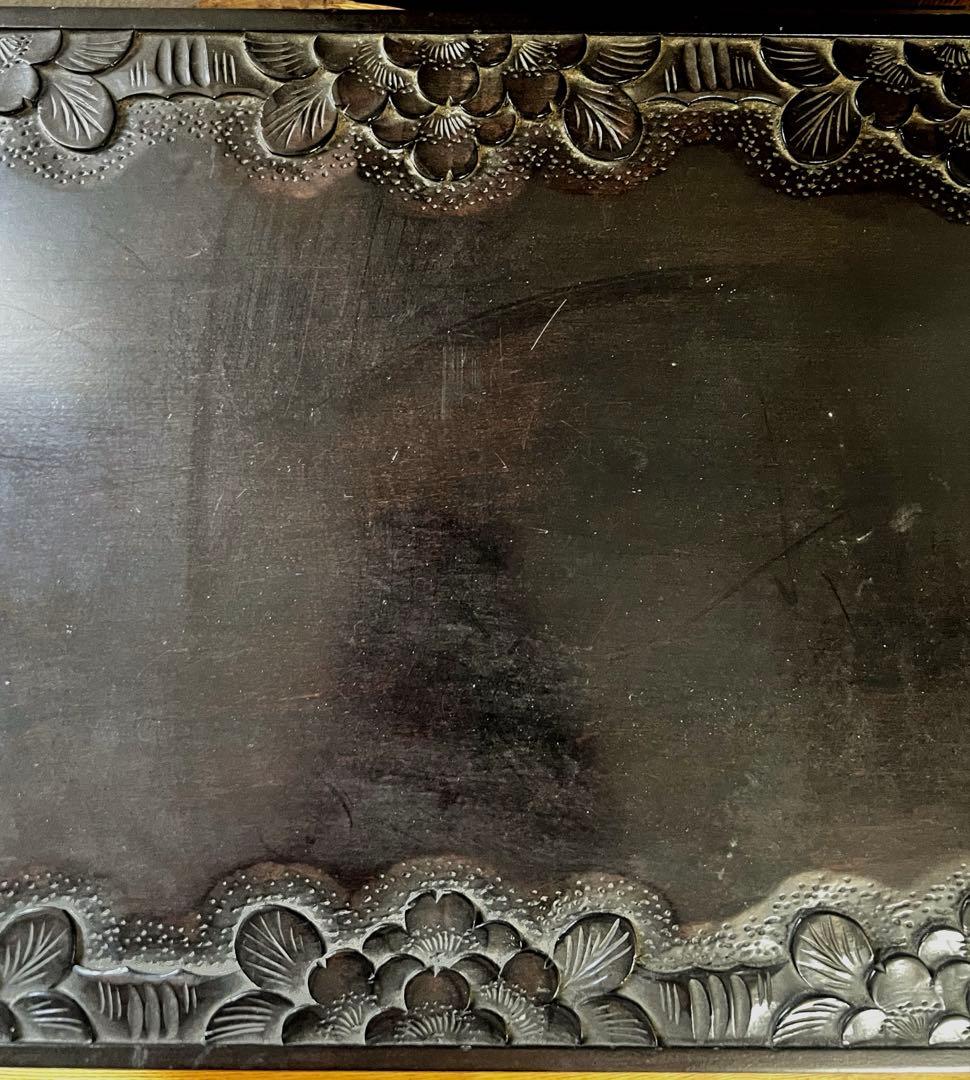 時代古木 希少 高級 軽井沢彫り 伝統職人技 花台 香台 盆栽台