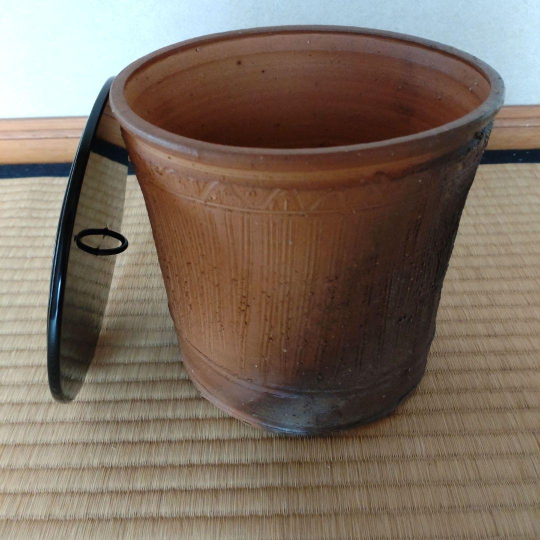 水指　出雲焼　楽山焼　裏千家15世鵬雲斎家元箱書　11代空権造　共箱