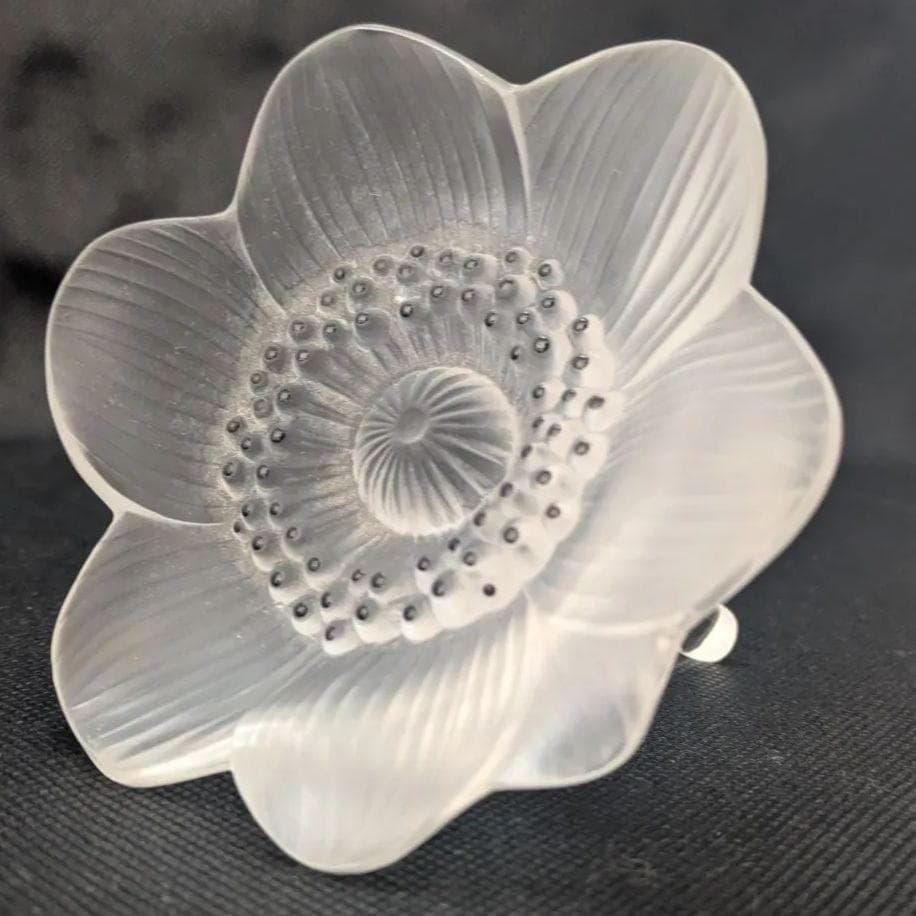 美品 刻印 Lalique ルネ・ラリック アネモネ ペーパーウェイト 文鎮