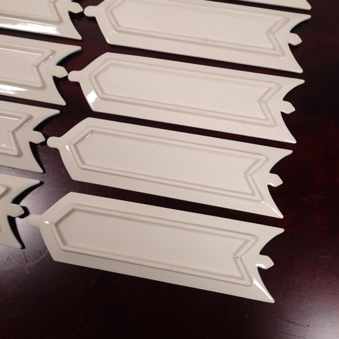 高級和食器 色絵 金彩 矢羽根文 長皿 板皿 12客 共箱