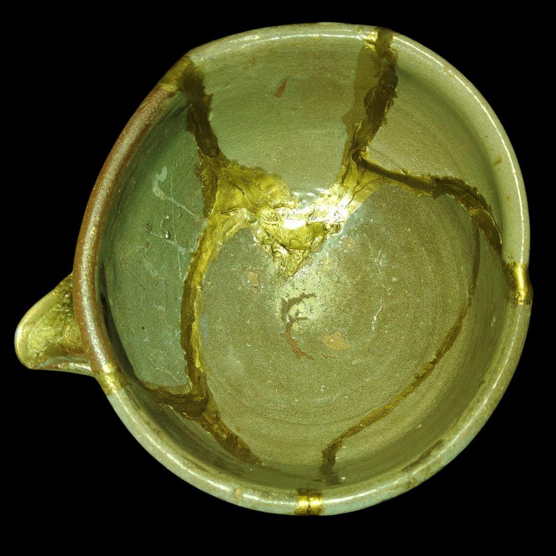 桃山美術 江戸時代　古唐津呼継ぎ片口鉢　金継ぎ　骨董品