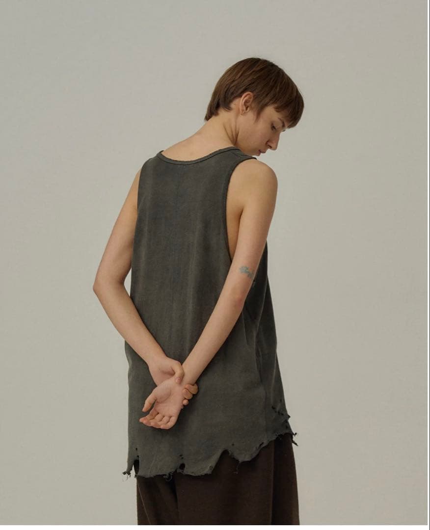 トップス ancellm DAMAGE TANK TOP
