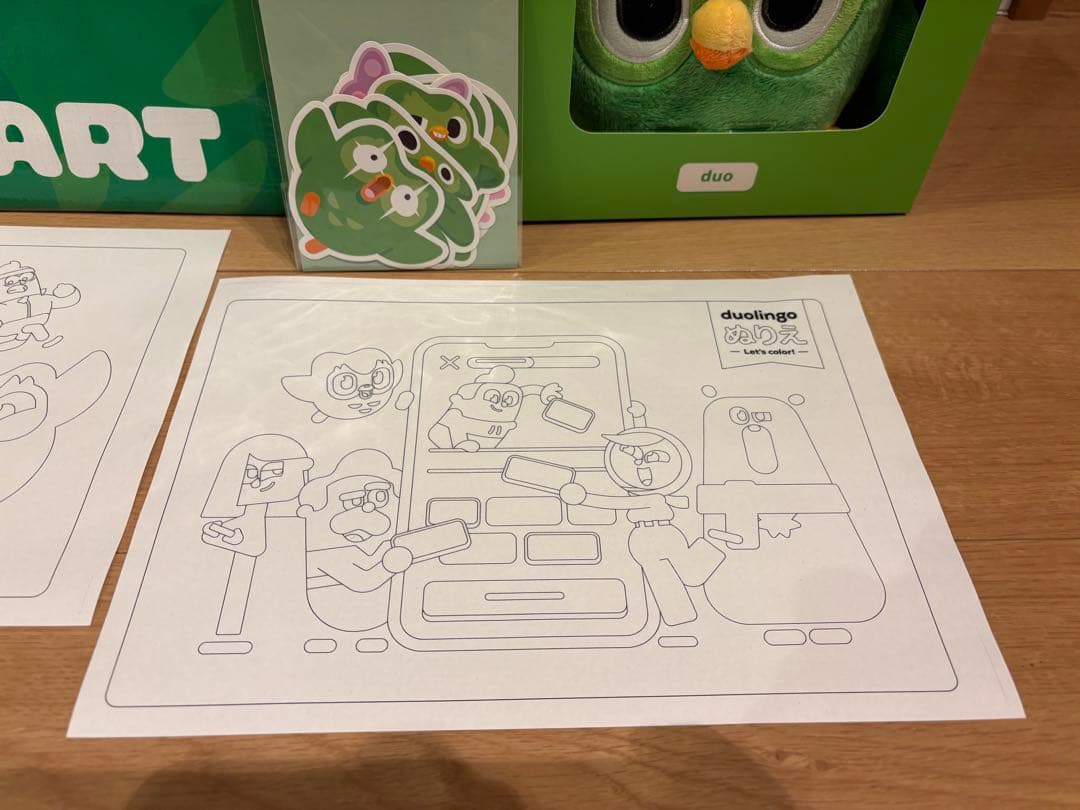 Duolingo DUOMART Duo ぬいぐるみとファスナー付バッグセット